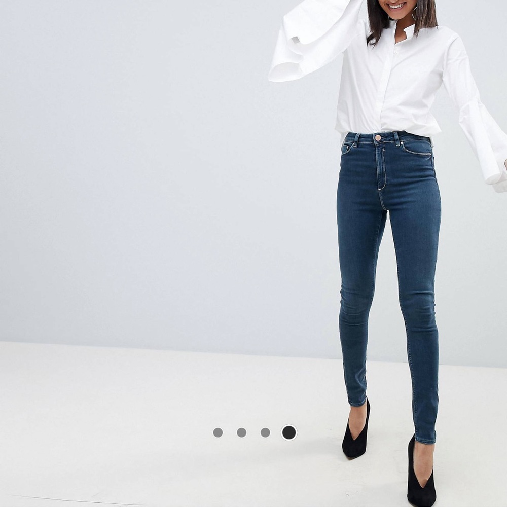 ASOS DESIGN Tall Ridley high waist skinny jeans in aged blue wash